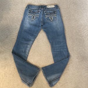 Rock Revival sz 27 Liberty easy boot cut w/embellishment & distressing